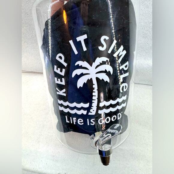 Very Rare Life is Good Shatterproof Plastic Drink Dispenser ‘Keep it Simple’ HTF - Picture 1 of 5